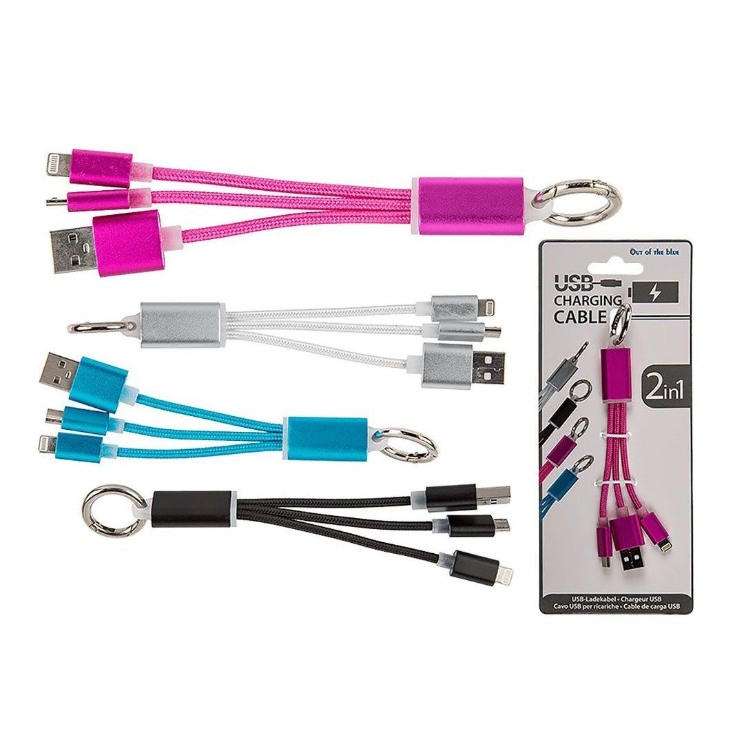 2in1 USB opladerkabel mobiltilbehør Konkurspriser ny