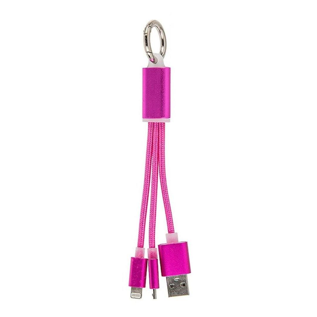 2in1 USB opladerkabel mobiltilbehør Konkurspriser ny Pink