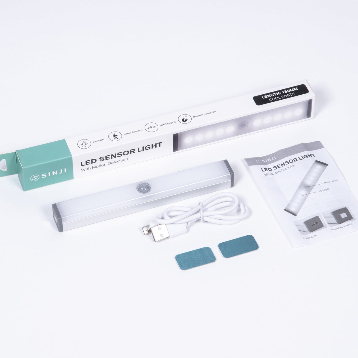 Sinji - Genopladelig LED Sensor lys - 150mm Konkurspriser ny