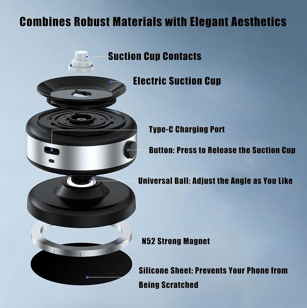 360° Roterbar Magnetisk Telefonholder med Sugefunktion