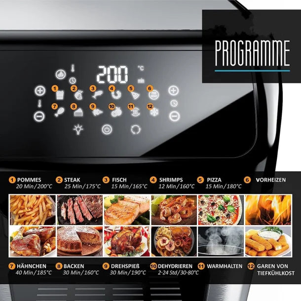 Air Fryer - Ovn 1800W & 12L - Digital Display & Timer