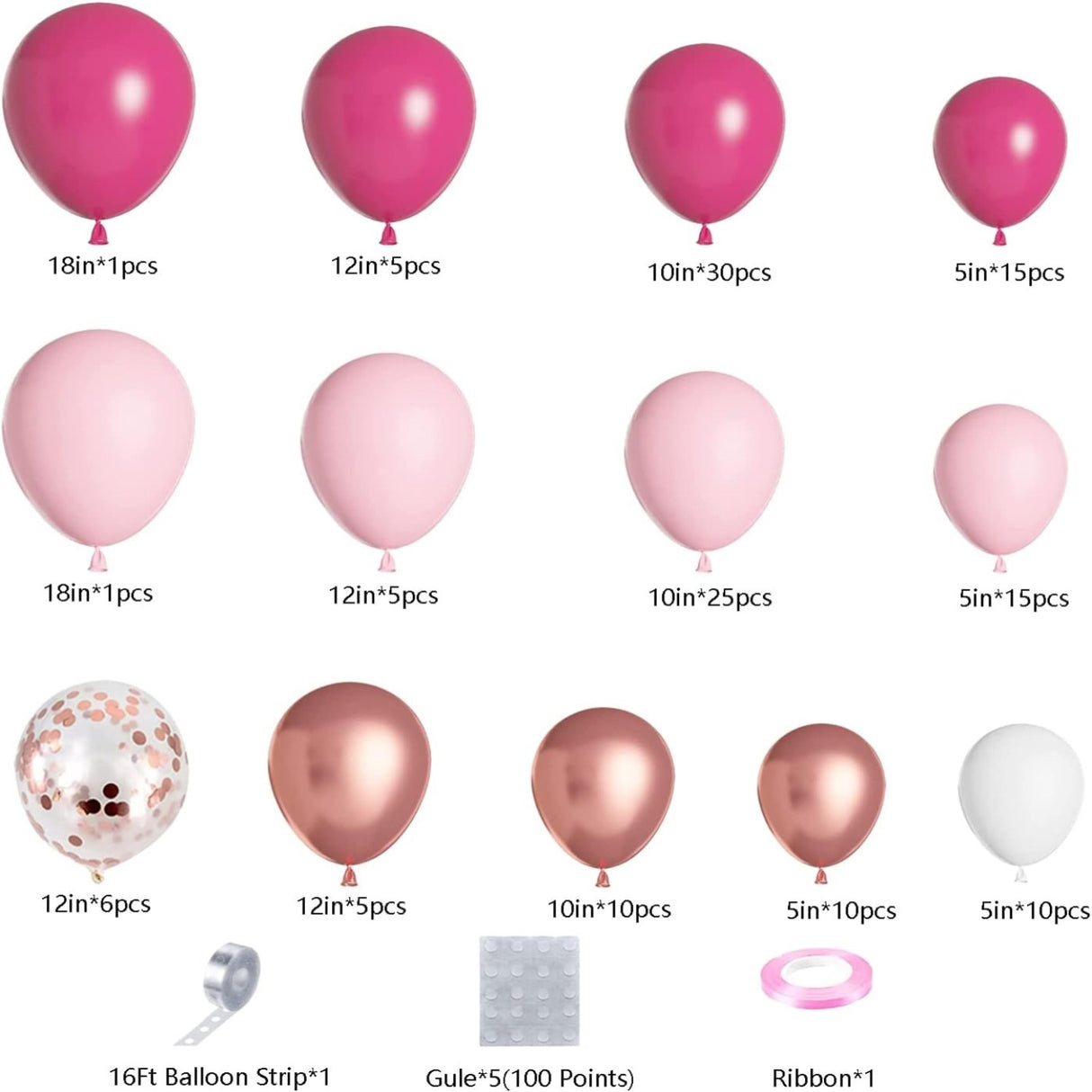 Lux Ballonbue DIY 23 - 141 dele - Pink