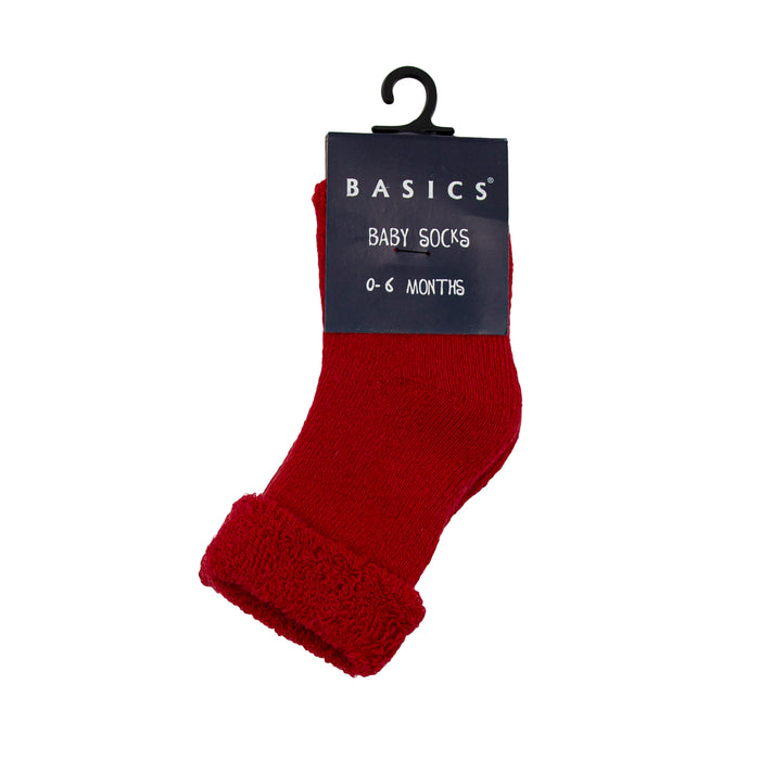 Basics - Baby Socks - Børnestrømper 0-6 Mdr - Rød