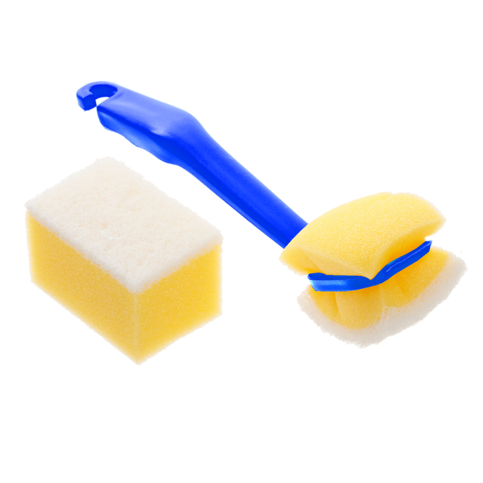 Aricasa Home Products - Opvaskebørste med 2 børster & 4 svampe - Gul eller Blå