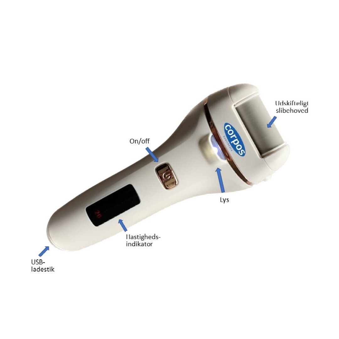 Corpos - Effektiv Elektrisk fodfil - Genopladelig