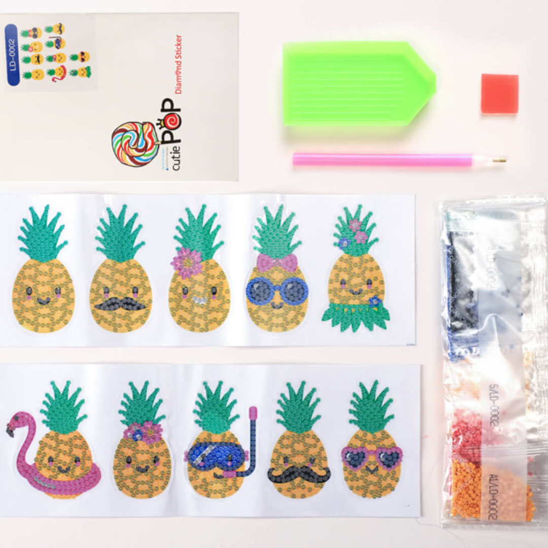 Diamond Painting - Ananas Klistermærker