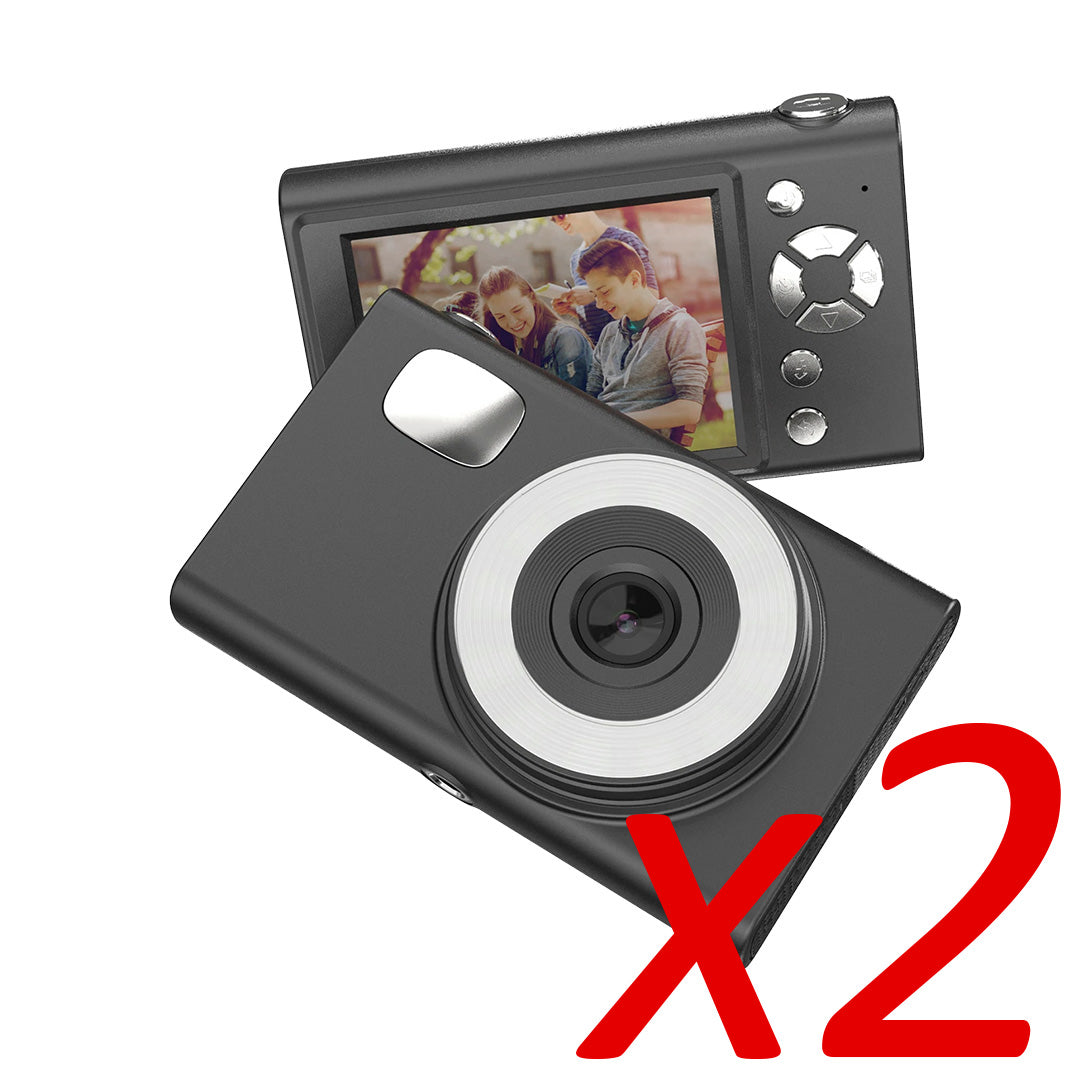 Digitalt Kamera med 48MP + 16x Digital Zoom (sort) – Dobbelt op (2 stk) | Spar på samlet køb