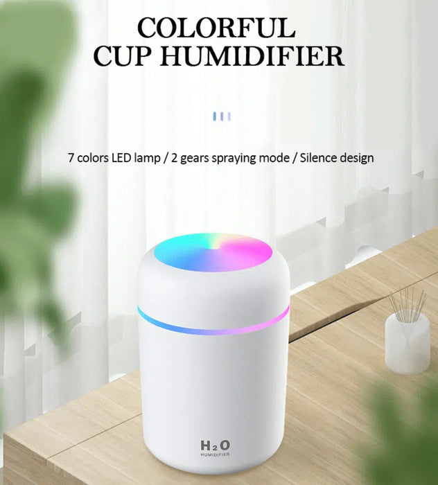 H2O - Luftfugter/Humidifier m. LED Lys - 2 Varianter