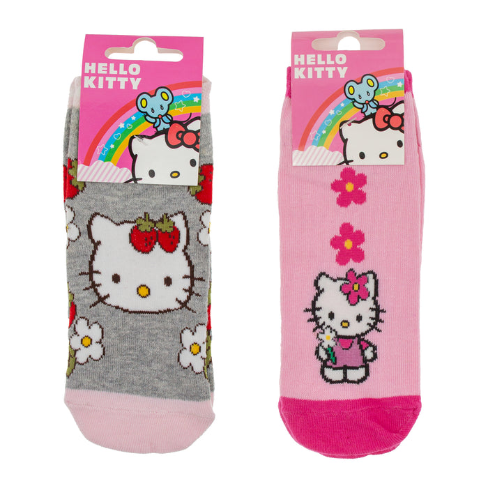Hello Kitty - Strømper Til Børn - Grå eller Lyserød