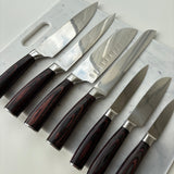 Damaskus Mønstret Knivsæt - 7 Knive