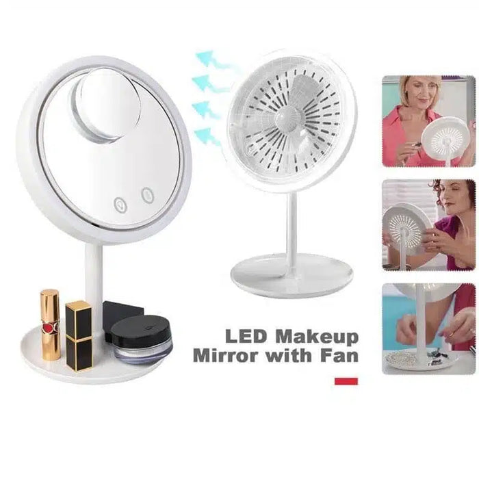 Makeup Spejl med LED lys & Blæser - 7,9"