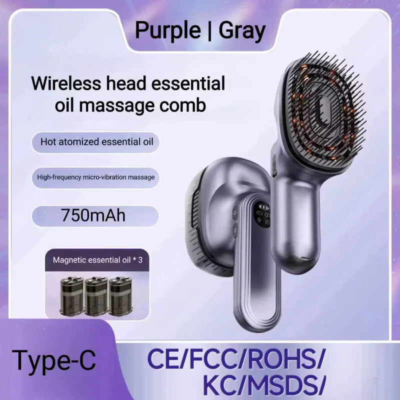 Massagebørste med Lysterapi, Oliebeholder & Vibration