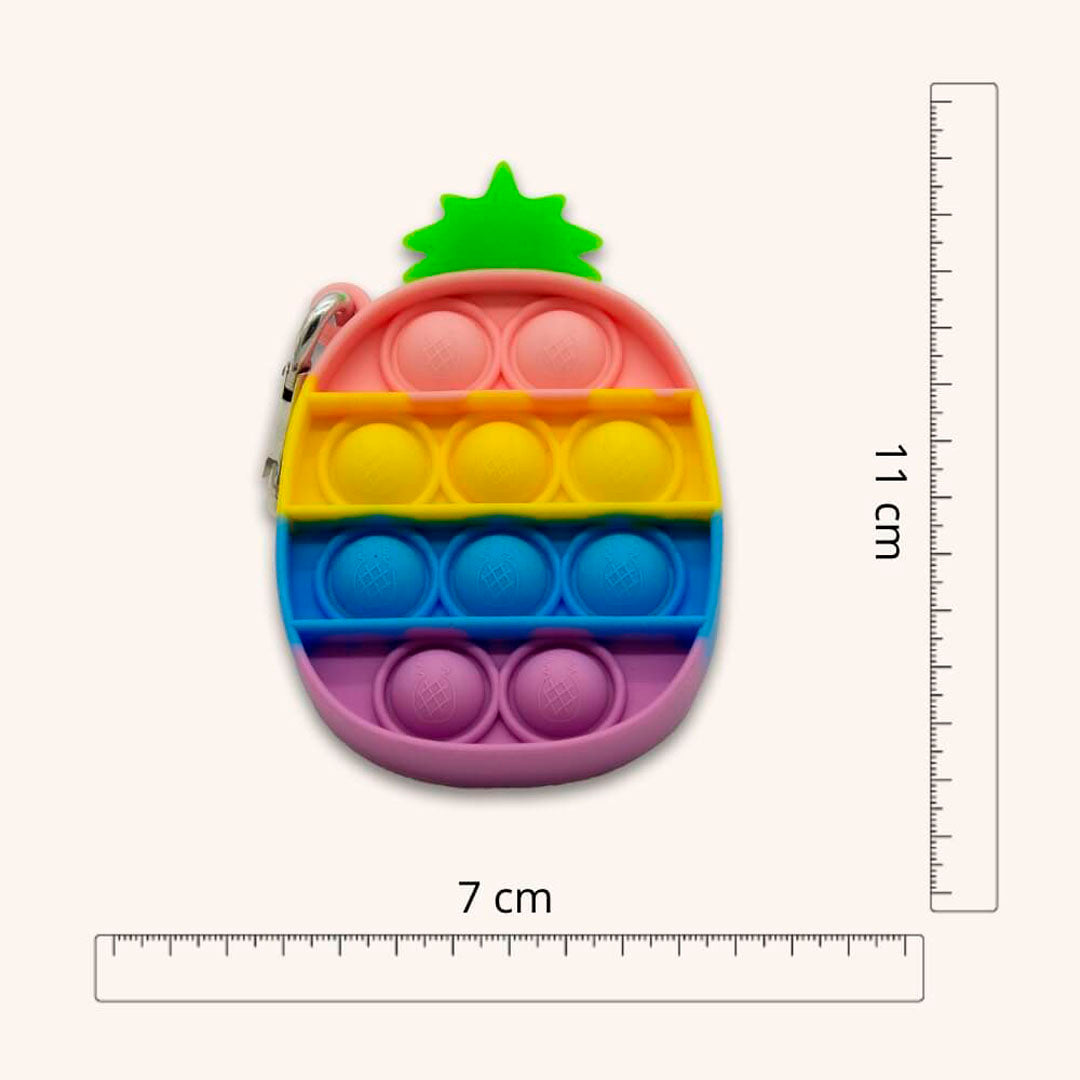 Regnbue Ananas Pop It - Nøglering