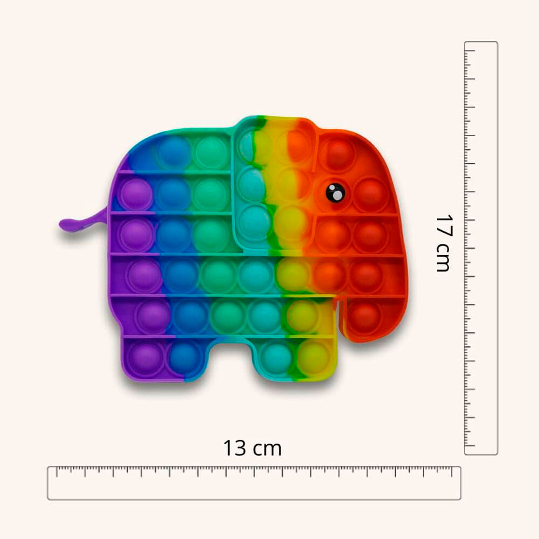 Regnbue Pop It - Elefant