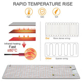Dobbelt lag Infrarødt Saunatæppe - Grå 180x80cm 2-zoner