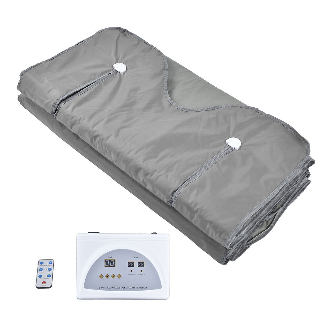 Dobbelt lag Infrarødt Saunatæppe - Grå 180x80cm 2-zoner