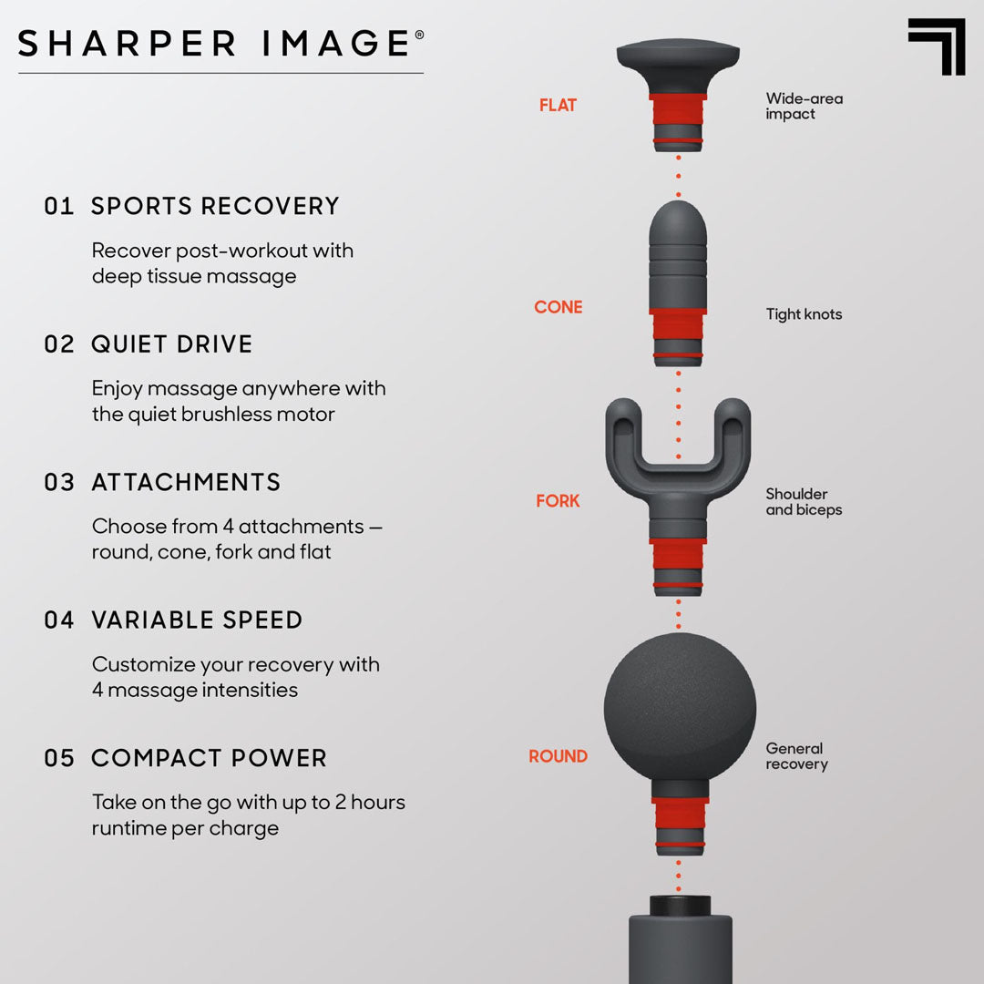 Sharper Image PowerBoost Move - Bærbar Massagepistol til Restitution - billede 3