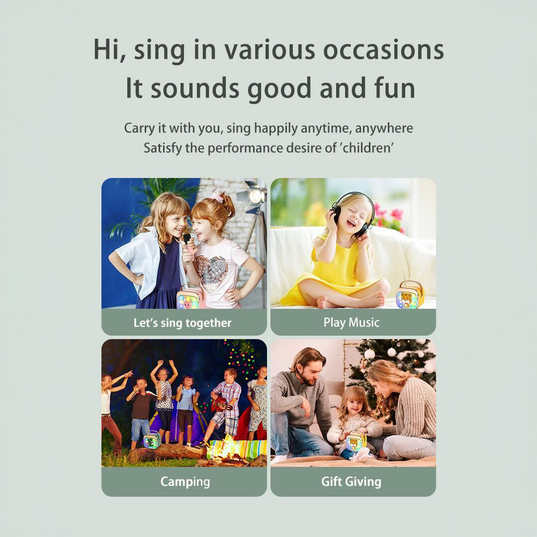 Trådløs Karaoke Højttaler Med 2 Mikrofoner