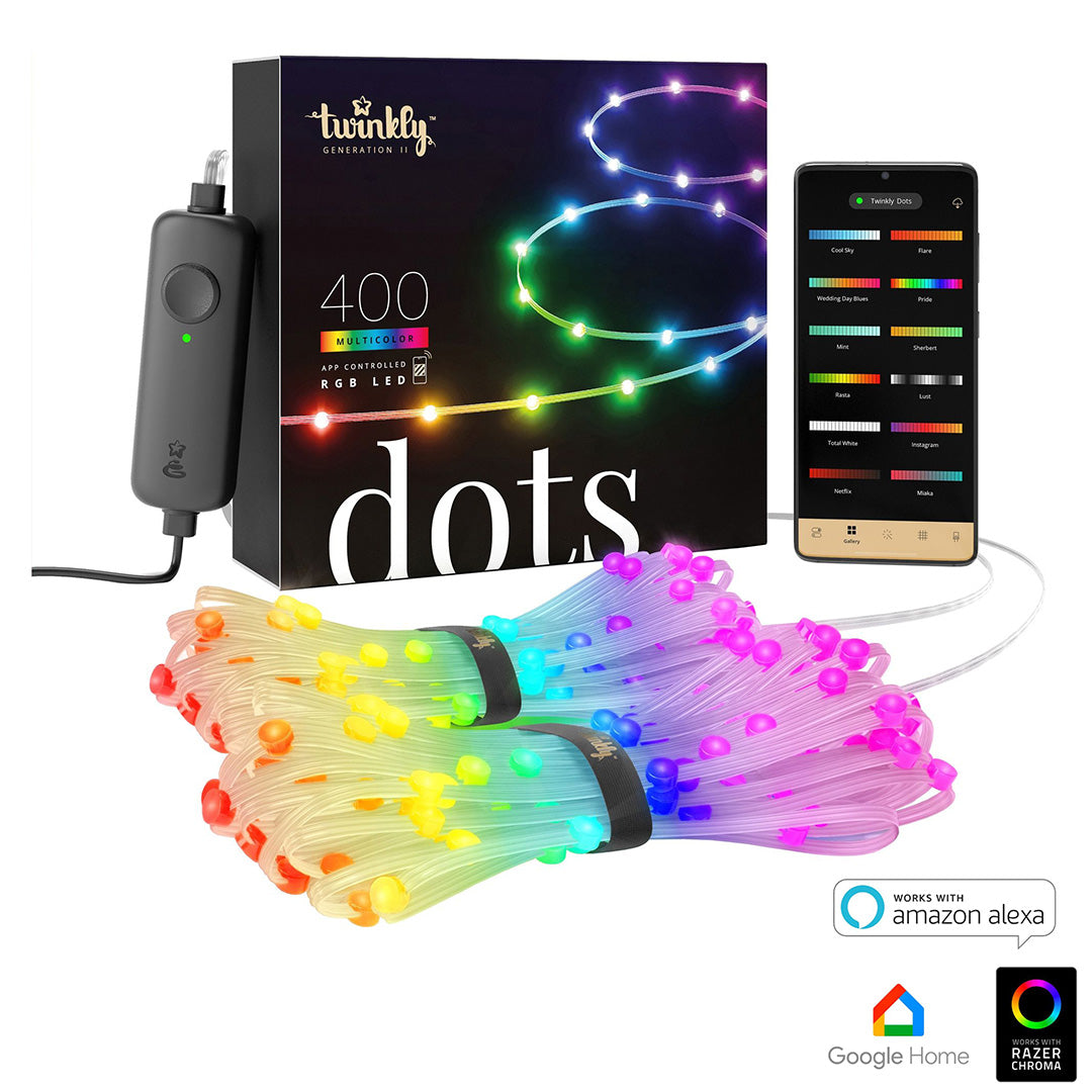 Twinkly Dots - Klar Lyskæde På 20 Meter Med 400 RGB LEDs