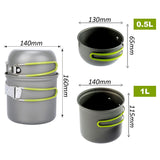 Udendørs Kogesæt Med Træbrænde Komfur - 13 Dele