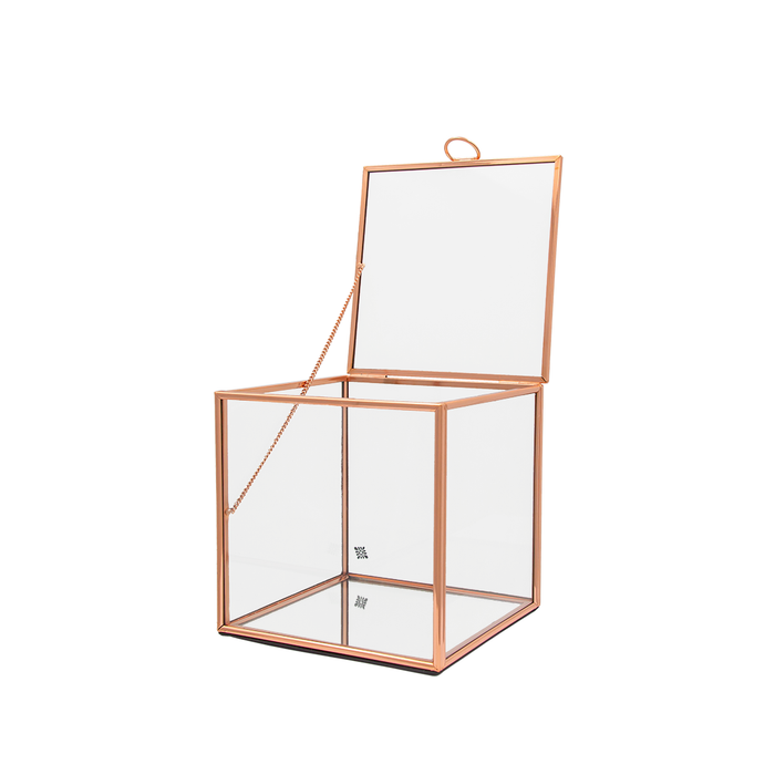 Udstillingsboks - Glas/Kobber - Stor 16x16 cm