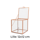 Udstillingsboks - Glas/Kobber - Lille 12x12 cm