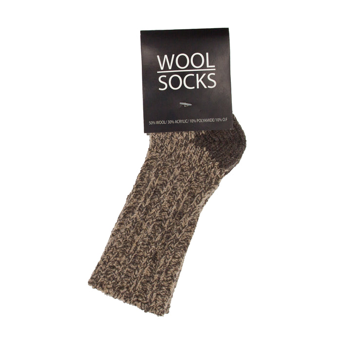 Wool Socks - Uldsokker - Beige/Brun Str. 23-27