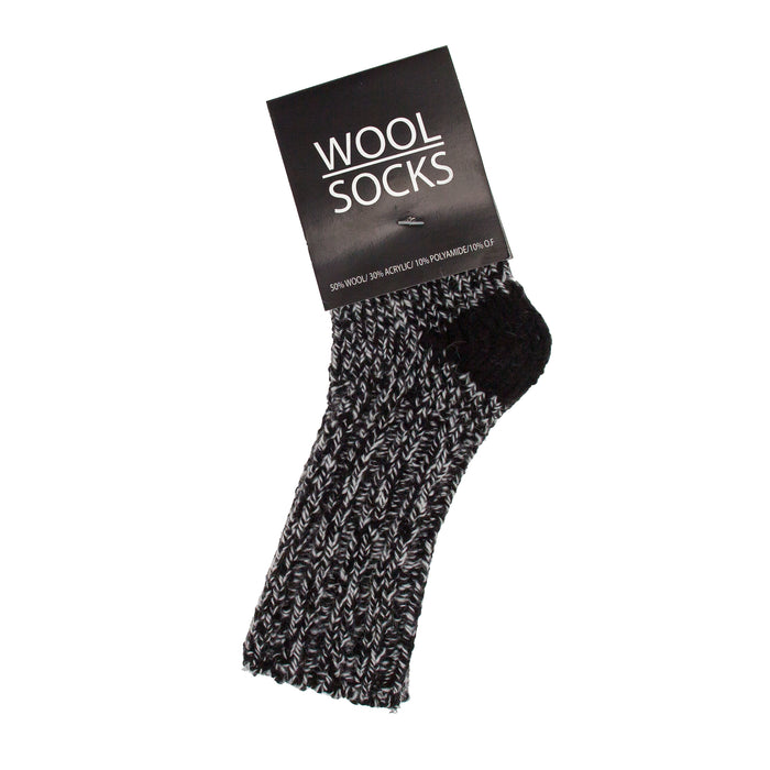 Wool Socks - Uldsokker - Sort/Hvid Str. 23-27