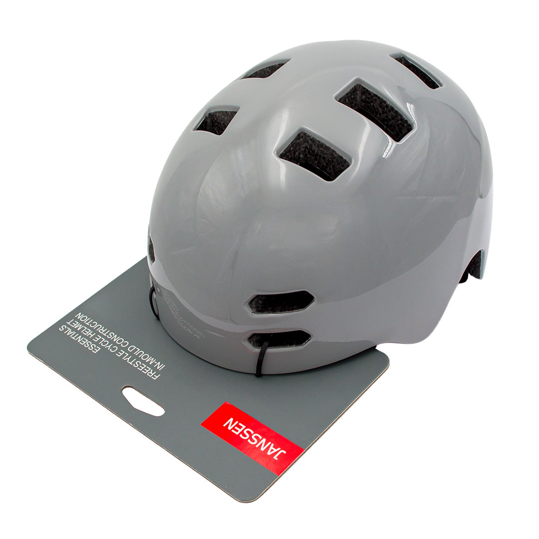 Janssen - Freestyle Cykel & Skate Hjelm Gloss Grey - Billede 1