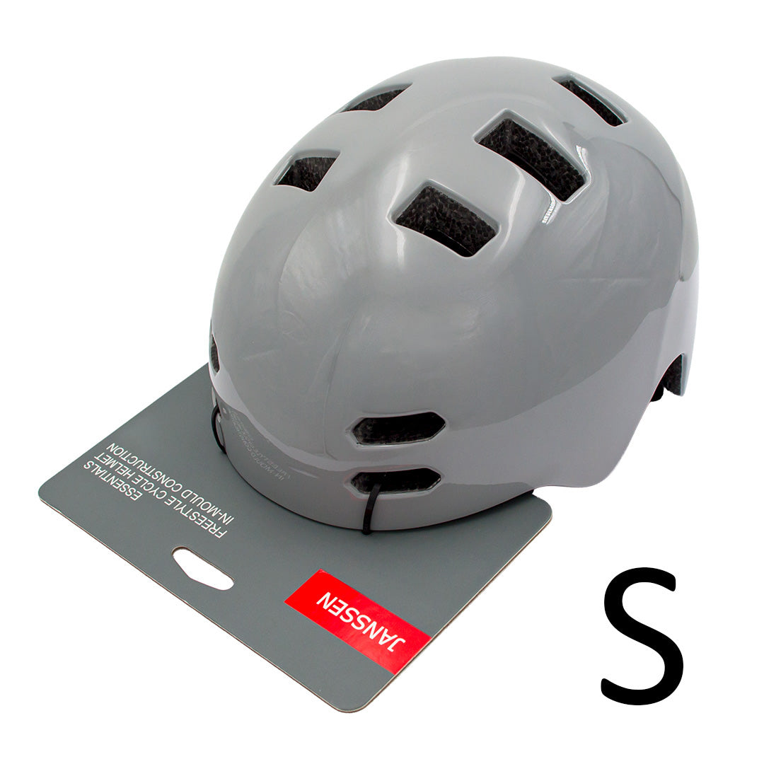 Janssen - Freestyle Cykel & Skate Hjelm Gloss Grey - S - Billede 1