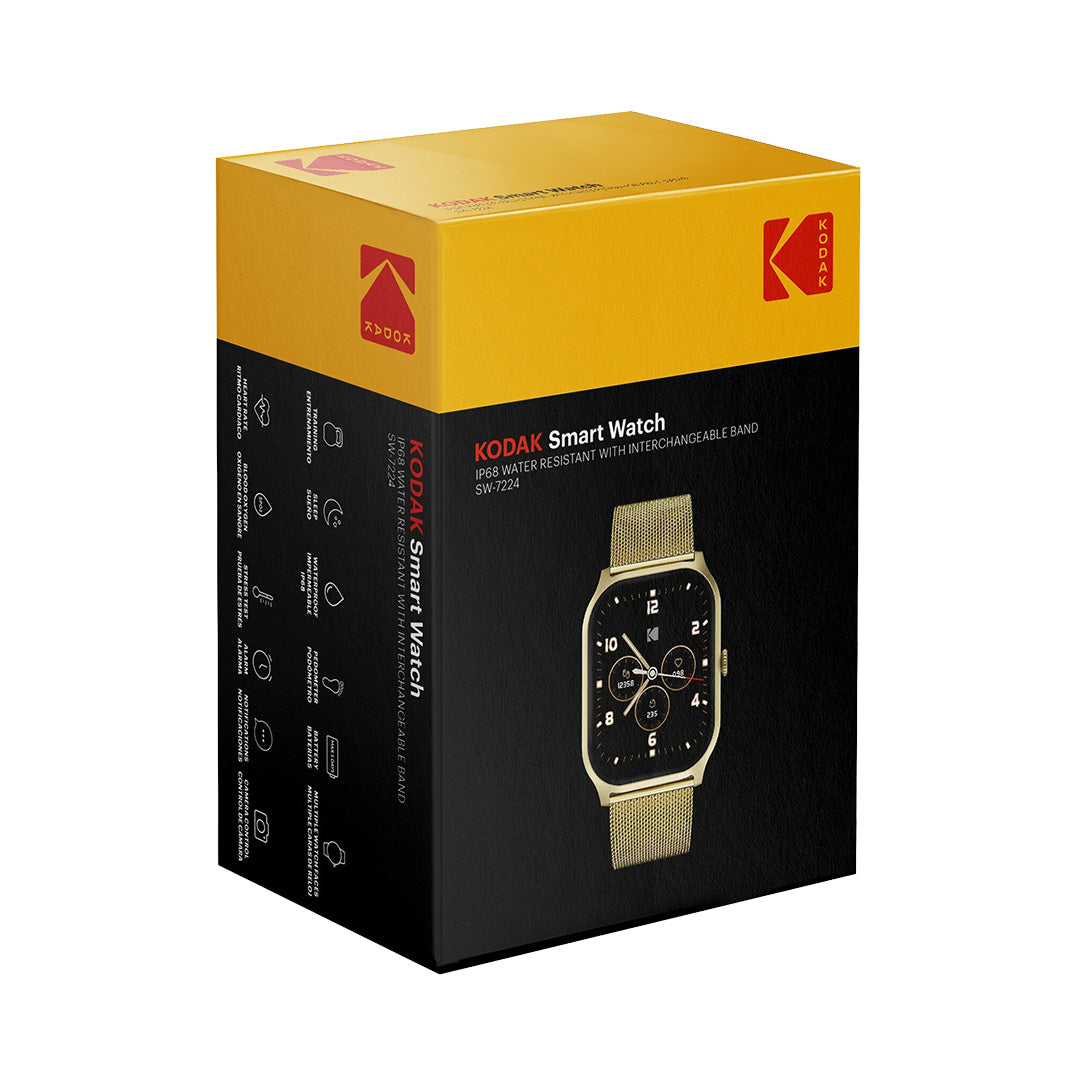 Kodak - SW-7224 - Smartwatch Med 2 Udskiftelige Remme - Guld - billede 6