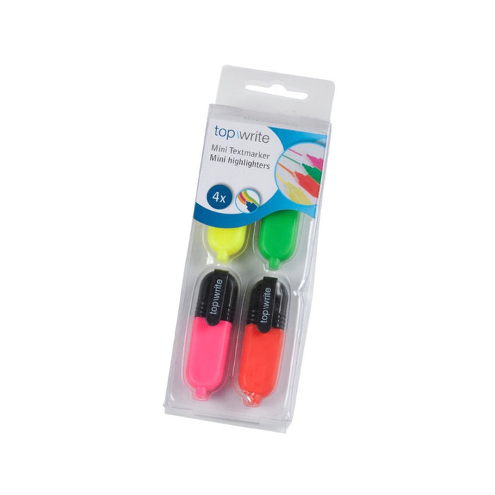 Top Write Markers - Mini Highlighter 4 stk