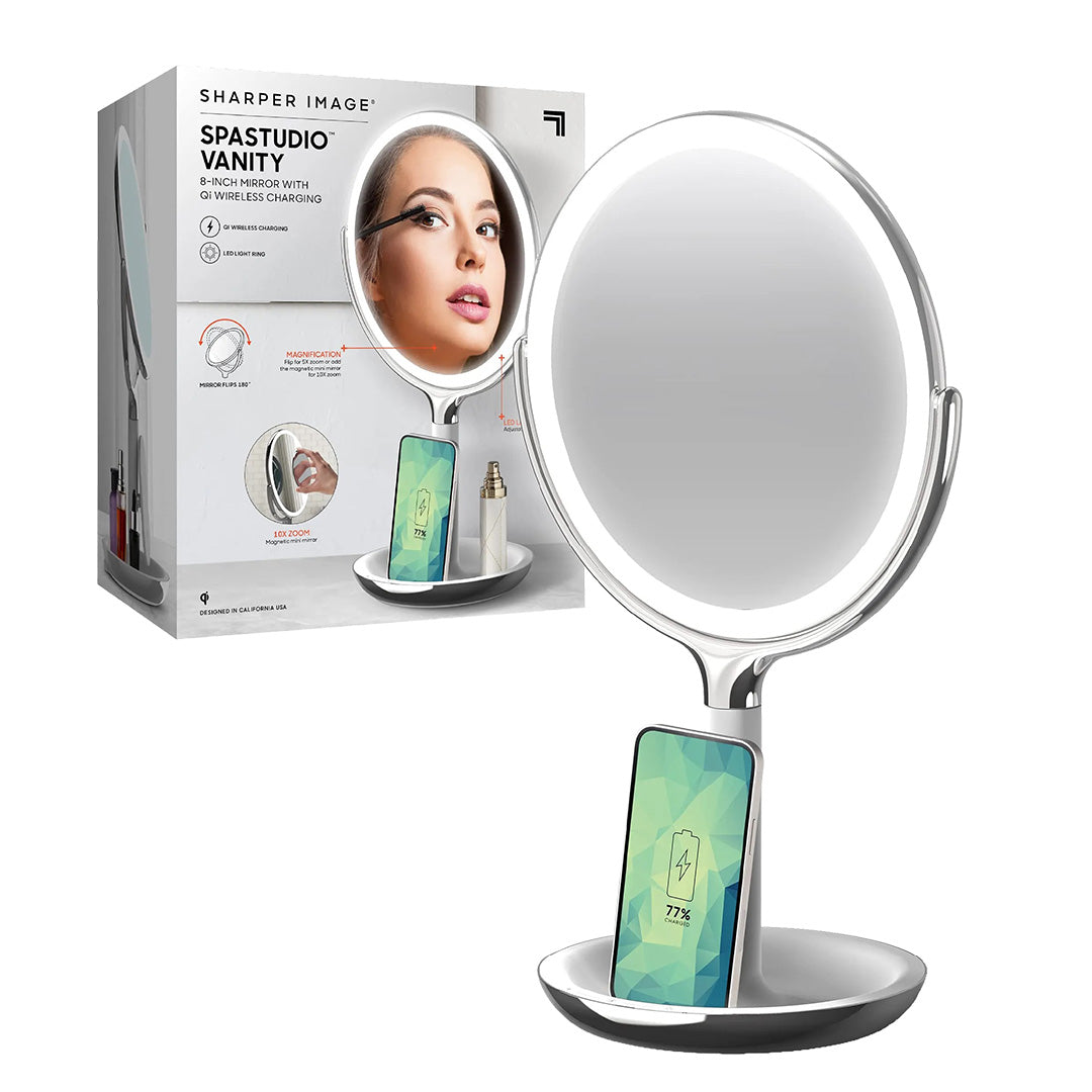 Sharper Image - Makeup Spejl med LED-lys og Trådløs Oplader - billede 1