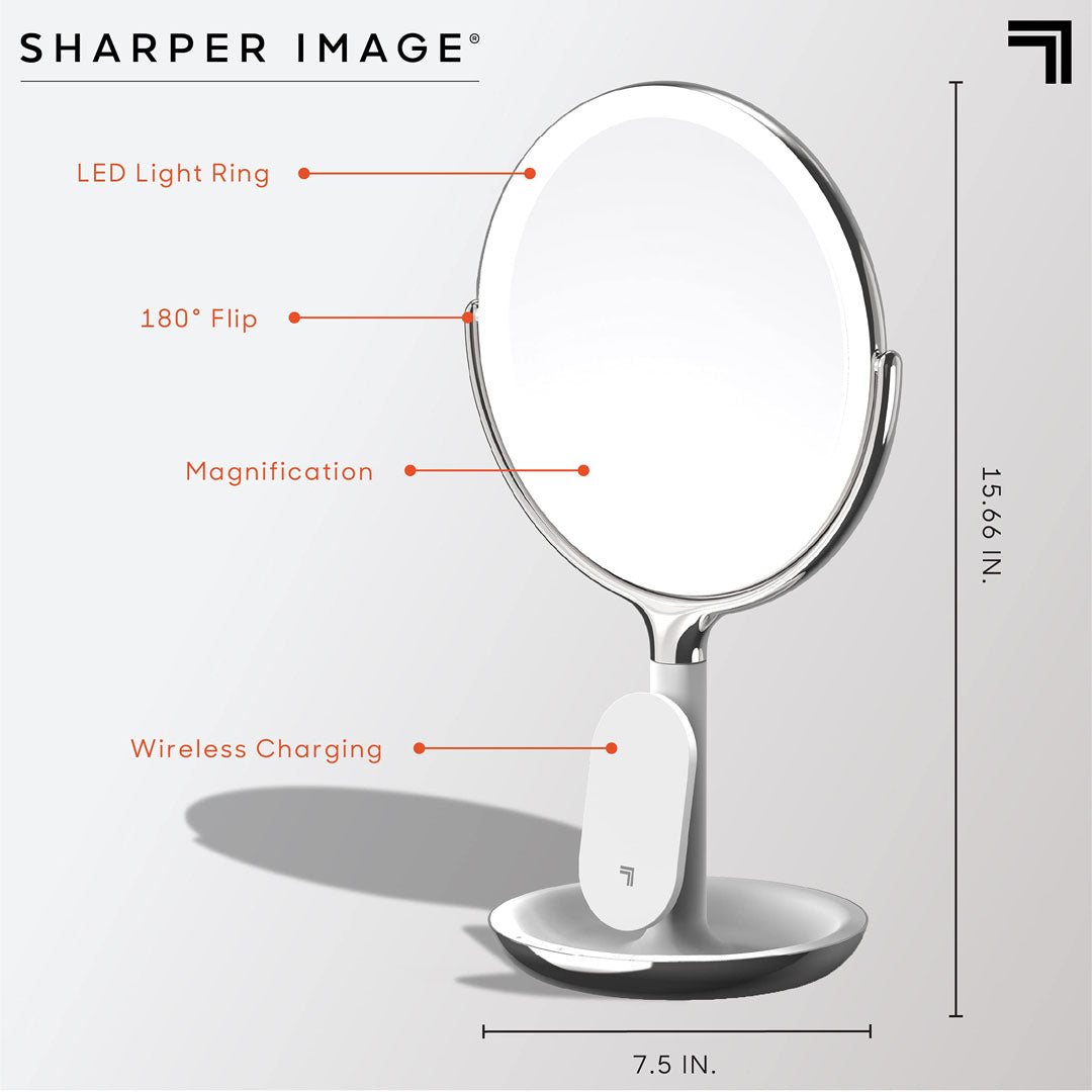 Sharper Image - Makeup Spejl med LED-lys og Trådløs Oplader - billede 6