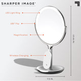 Sharper Image - Makeup Spejl med LED-lys og Trådløs Oplader - billede 6