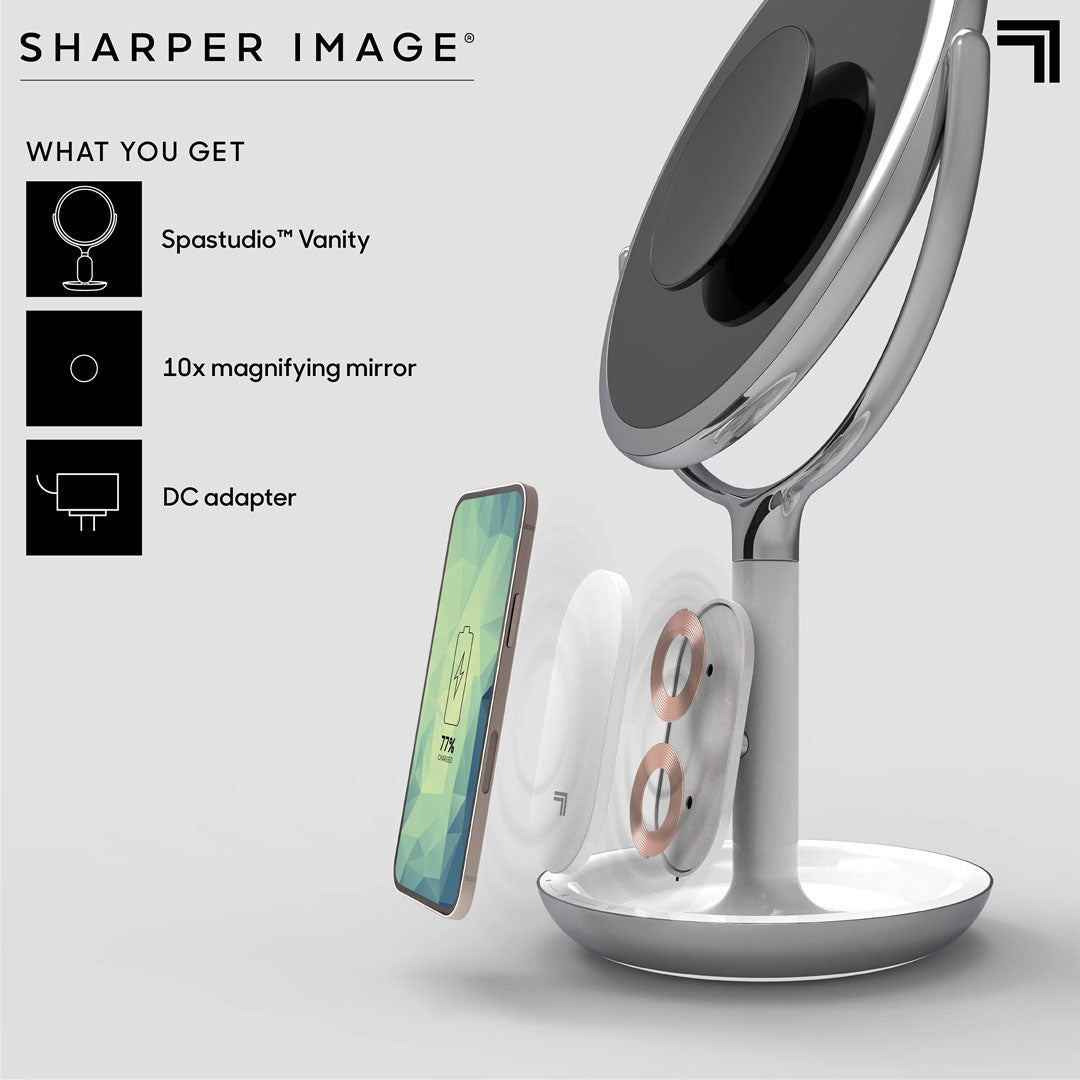 Sharper Image - Makeup Spejl med LED-lys og Trådløs Oplader - billede 8