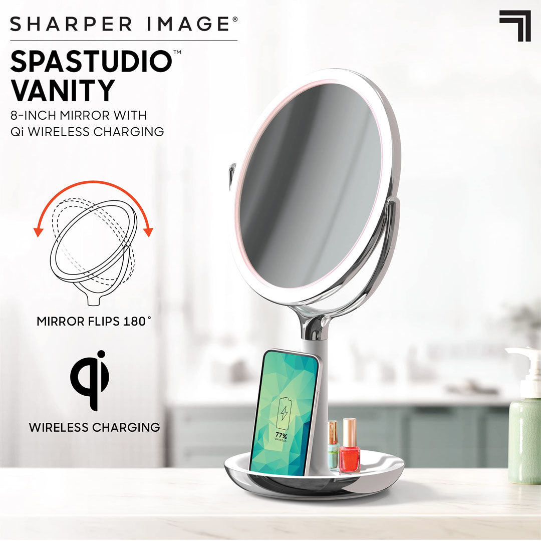 Sharper Image - Makeup Spejl med LED-lys og Trådløs Oplader - billede 9