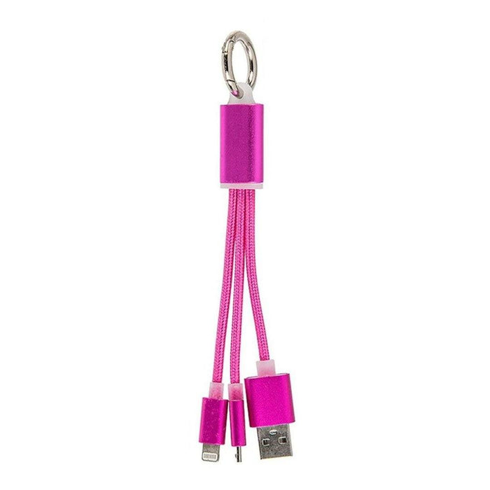 2in1 USB opladerkabel mobiltilbehør Konkurspriser ny Pink 